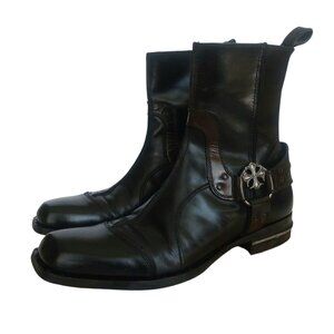 Mark Nason Rock Lives Black Leather Harness Boots Men's Size US 9
